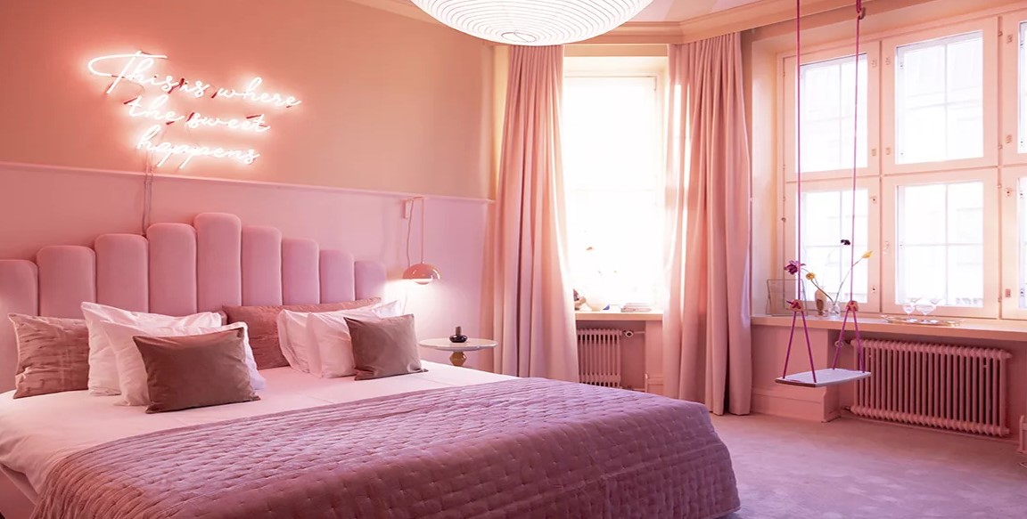 Màu hồng tím dành cho phòng ngủ